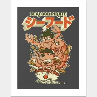 Seafood Pirate Colored Posters and Art